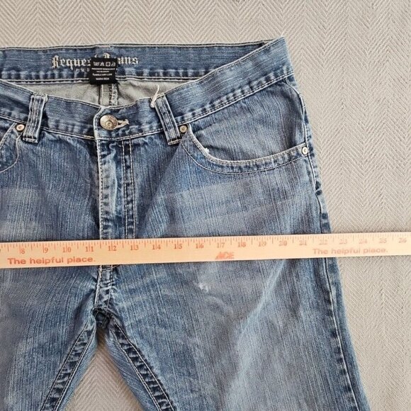 Request Jeans Men's 36x30 Embroidery Studded Pockets Feathering Straight EUC - Picture 5 of 14